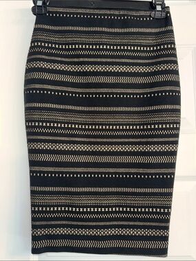 Express Black and Gold Striped Midi Skirt PART OF A TWO PIECE